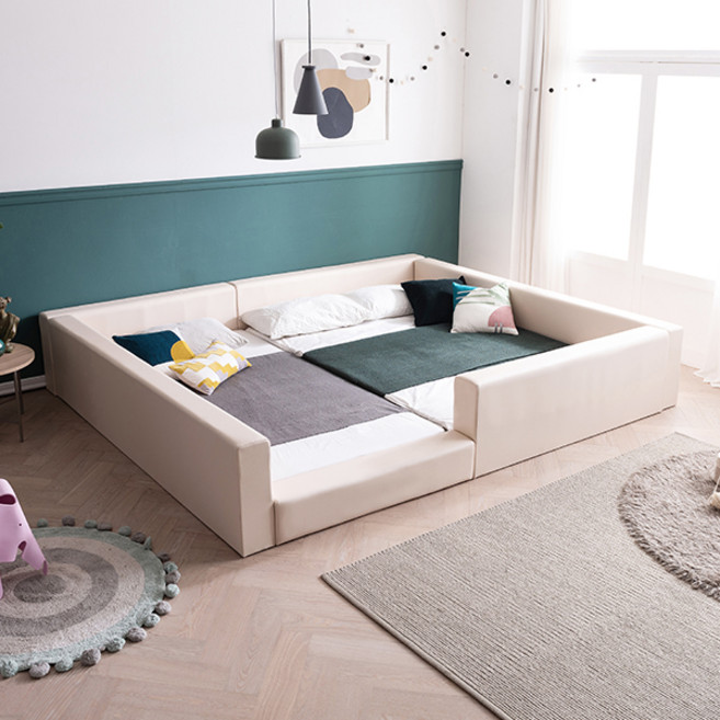 삼익가구 코지 벙커형 패밀리 침대 프레임 + 7존 독립스프링 매트리스SS + 7존 독립스프링 매트리스Q 세트 방문설치, 아이보리