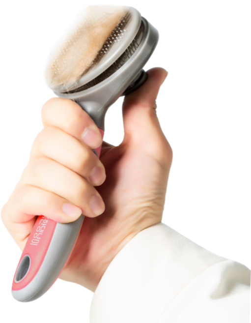 행복한댕냥이 반려동물 원터치 브러쉬 10 x 18.5cm, 핑크, 1개