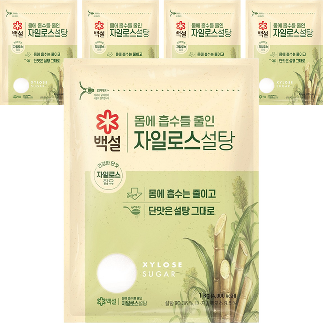 백설 자일로스 설탕, 1kg, 5개