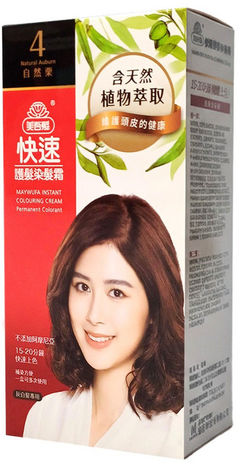 美吾髮 快速護髮染髮霜, 4 自然栗, 1盒