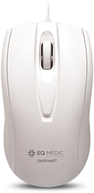 이큐메딕 항균 무소음 유선 마우스, Sanitize-M1, 화이트