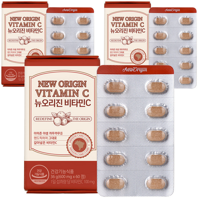 유한건강생활 뉴오리진 비타민C 36g, 60정, 3개