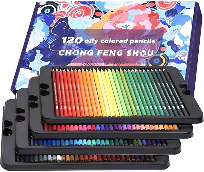 CHONGFENGSHOU 컬러링 드로잉 유성 색연필, 120색, 1세트