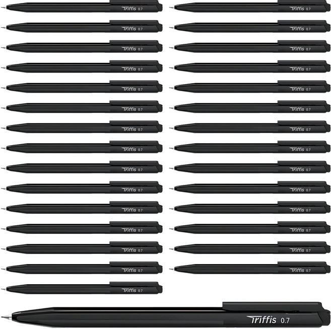 모나미 트리피스 삼각 볼펜 0.7mm, 블랙, 60개