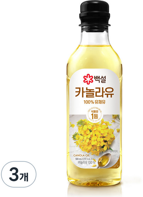 백설 카놀라유, 500ml, 3개