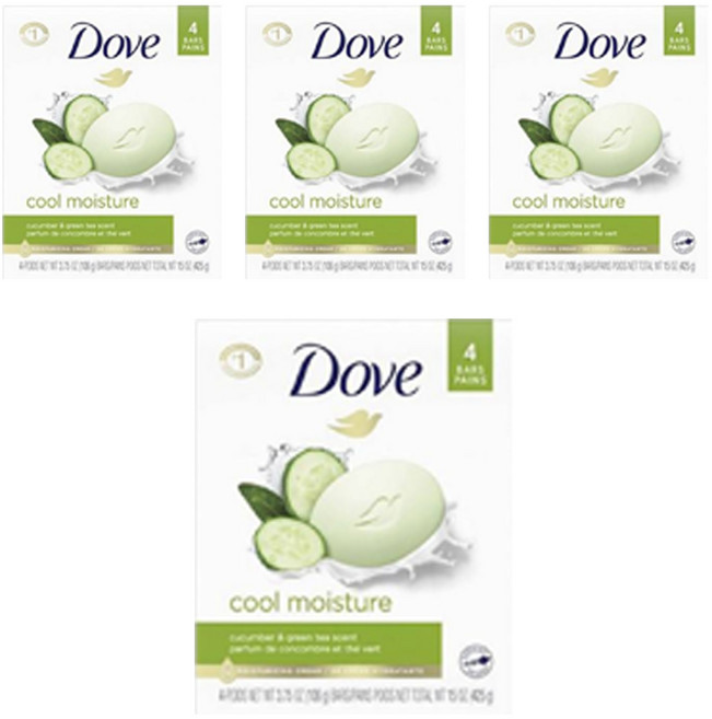 Dove 多芬 涼感保濕沐浴皂 小黃瓜綠茶香, 106g, 16顆
