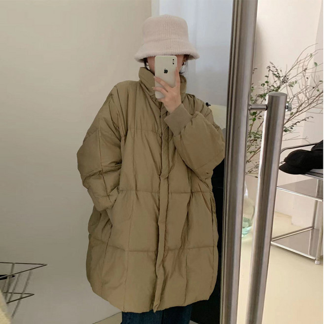 PEONIST 女款休閒寬鬆絎縫中長版外套