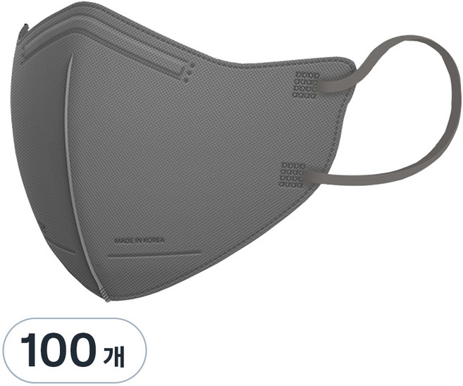 아에르 피크 라이트핏 보건용 마스크 KF80 S, 그레이, 1개입, 100개