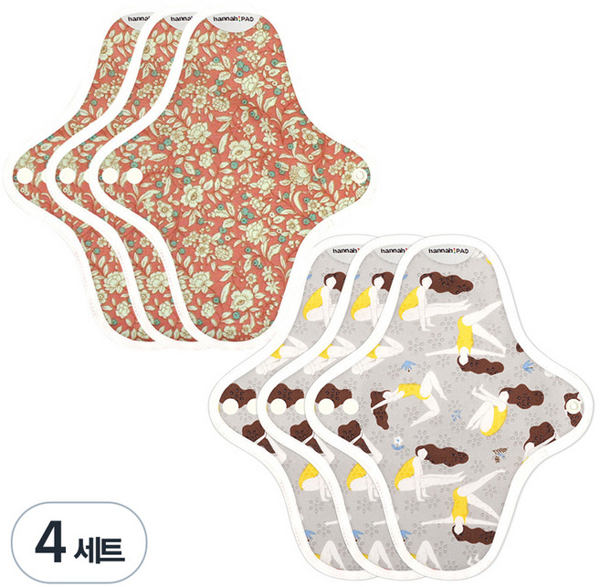 한나패드 면생리대 팬티라이너 패드6장 패턴 랜덤발송, 4세트