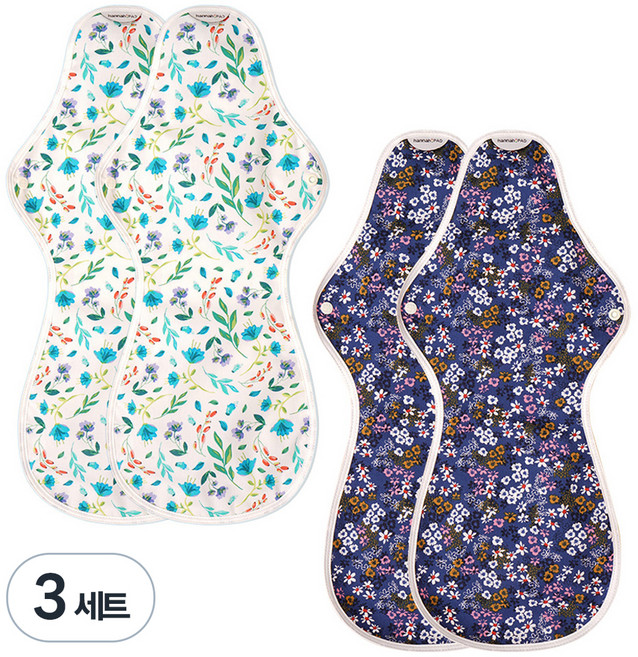 한나패드 면생리대 슈퍼울트라 패드4장 패턴 랜덤발송, 오버나이트, 3세트