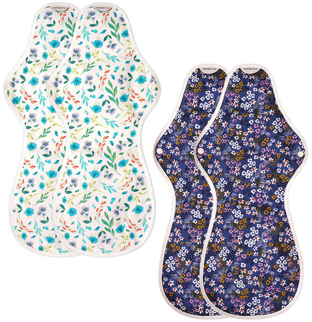 한나패드 면생리대 슈퍼울트라 패드4장 패턴 랜덤발송, 오버나이트, 1세트