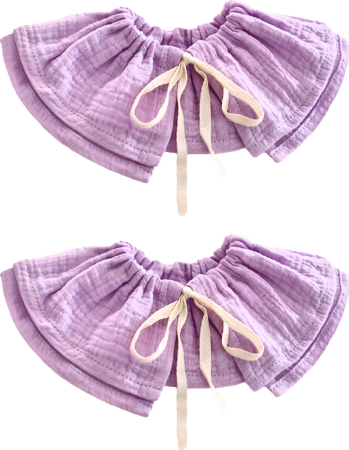 純棉紗布口水巾, 紫色, 2條