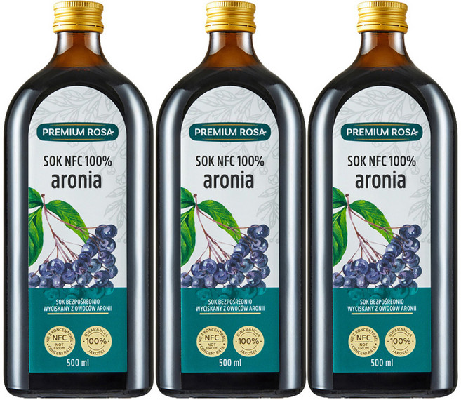 프리미엄로사 데일리원 아로니아 원액, 500ml, 3개