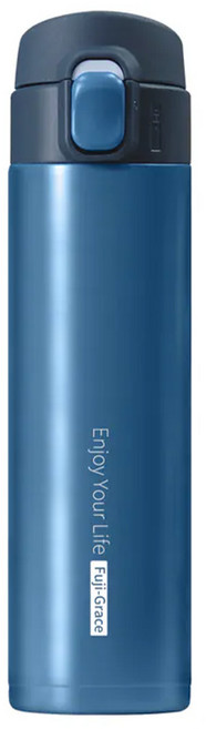 FUJI-GRACE 富士雅麗 316輕時尚彈跳保溫瓶 450ml 不鏽鋼, 藍色, 1個
