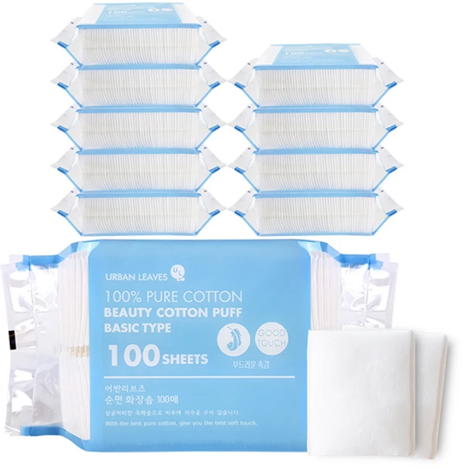 어반리브즈 순면 화장솜, 100매입, 10개 - 쿠팡