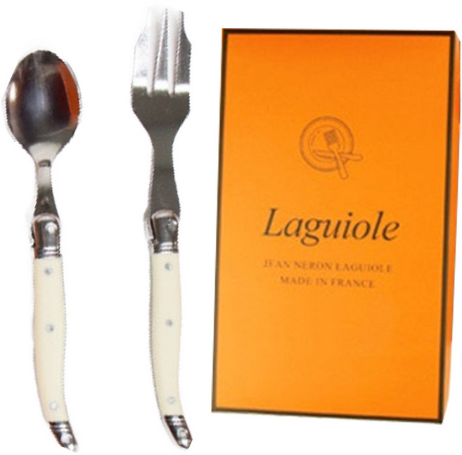 장네론 라귀올 선물패키지 케이크 2종 세트, 아이보리, 스푼 + 포크, 1세트