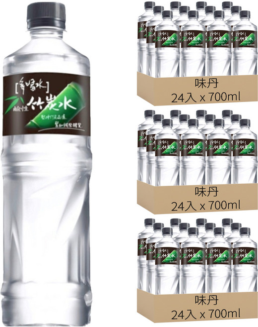 多喝水 鹼性竹炭水, 700ml, 72瓶
