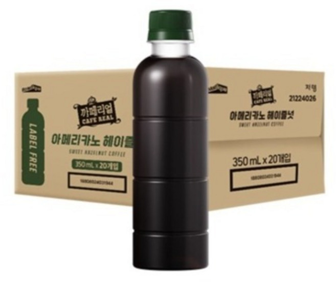 까페리얼 아메리카노 헤이즐넛, 350ml, 20개