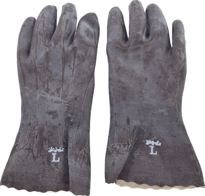 ATOM GLOVES 耐刺手套 L - 日本製造 手掌寬度9-10公分 橡膠材質, 1雙, 灰色