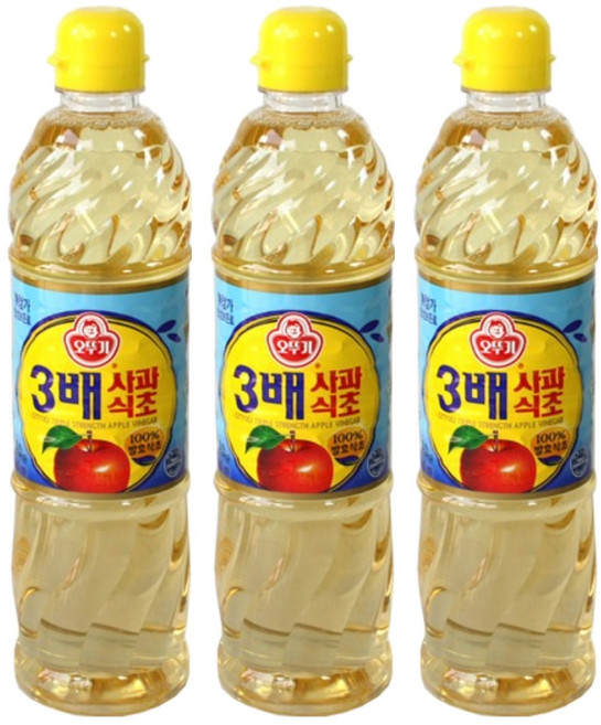 오뚜기 3배 사과식초, 900ml, 3개
