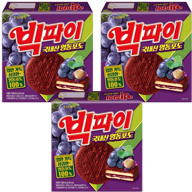 빅파이 영동포도, 324g, 3개