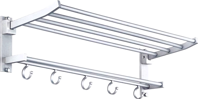 摺疊太空鋁毛巾架, Silver, 1組