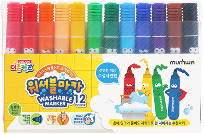 문화연필 워셔블마카, 12색, 1세트