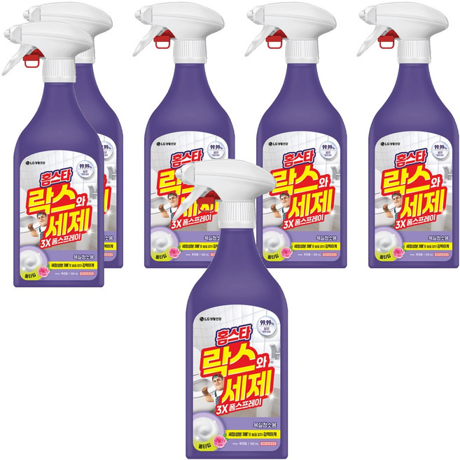 홈스타 락스와세제 욕실청소용 폼 스프레이 후로랄, 500ml, 6개