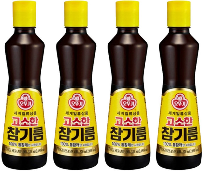 오뚜기 고소한 참기름, 320ml, 4개