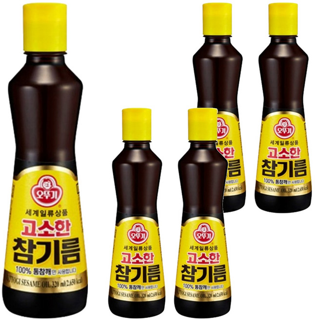 오뚜기 고소한 참기름, 320ml, 5개