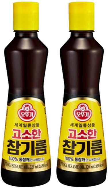 오뚜기 고소한 참기름, 320ml, 2개