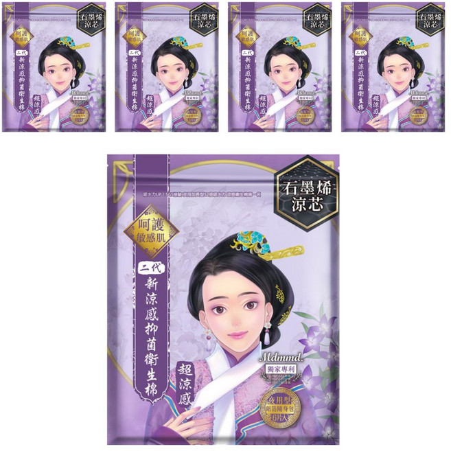 Mdmmd. 明洞國際 後宮二代系列 石墨烯超涼感抑菌衛生棉, 夜用型(33cm), 6片, 5包