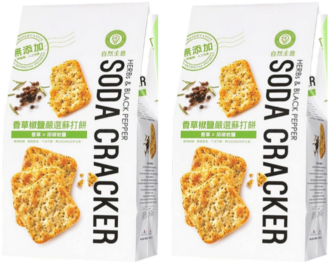 自然主意 香草椒鹽嚴選蘇打餅, 180g, 2袋