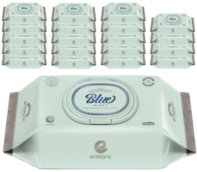 앙블랑 세이프 블루나잇 유아물티슈 TC10 캡형 75평량, 75g, 70매, 20세트