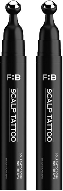 포뷰트 정수리 가르마 헤어라인 탈모 커버 두피 타투 틴트 15g, 블랙, 2개