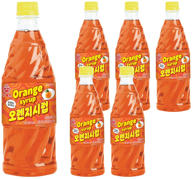 오뚜기 오쉐프 오렌지 시럽, 1kg, 6개