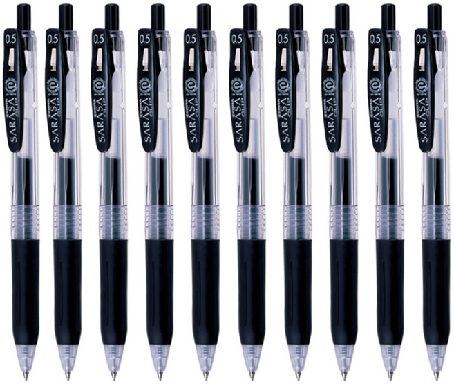 사라사 클립 볼펜 0.5mm, 블랙, 10개