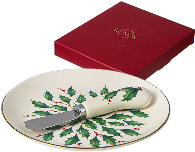 레녹스 홀리데이 치즈 플레이트+치즈나이프, 혼합색상, 1세트