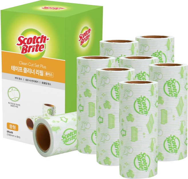 스카치브라이트 클린컷 테이프 클리너 세트 플러스 중형 리필, 1개