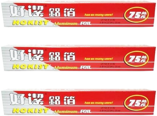 HOKIST 好潔 鋁箔 適用於食品包裝, 22.8m, 3盒