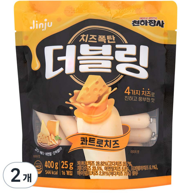 더블링 콰트로치즈 간식 소시지, 400g, 2개