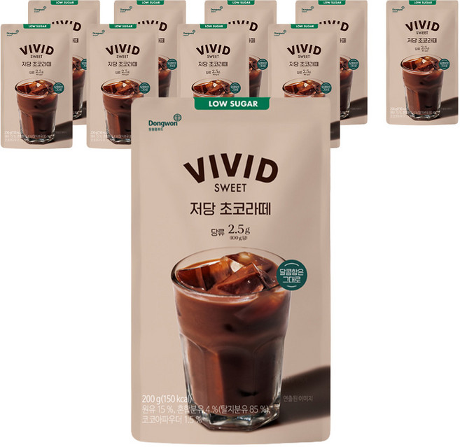 비비드스위트 저당 초코라떼, 200ml, 10개