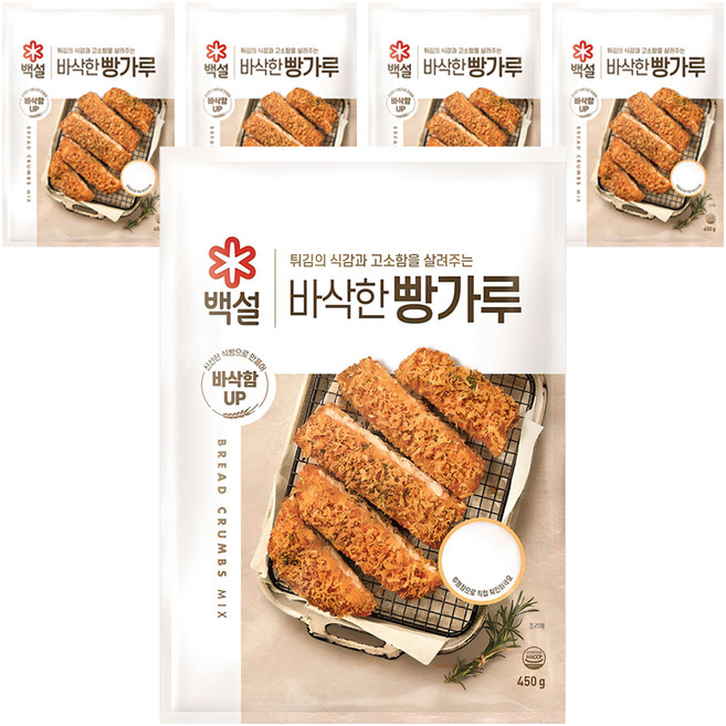 백설 빵가루, 450g, 5개