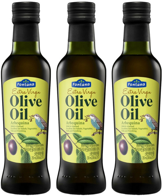 폰타나 엑스트라버진 올리브유 아르베끼나, 250ml, 3개