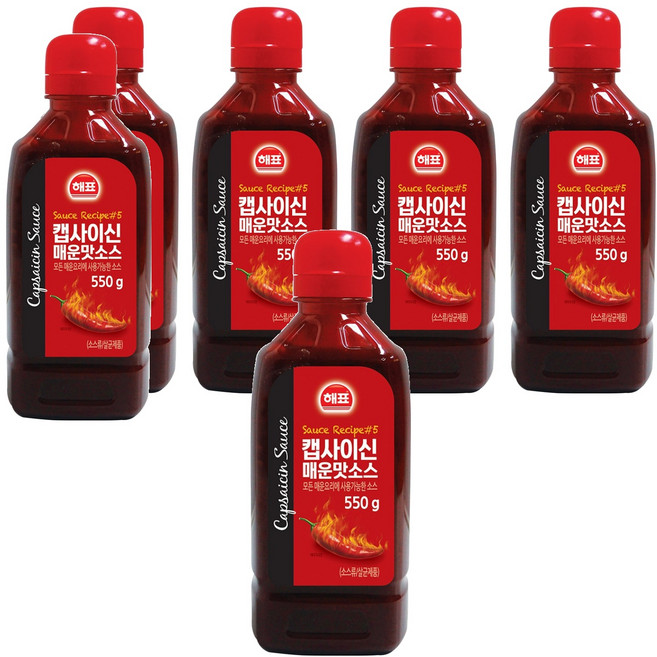 해표 캡사이신 매운맛소스, 550g, 6개