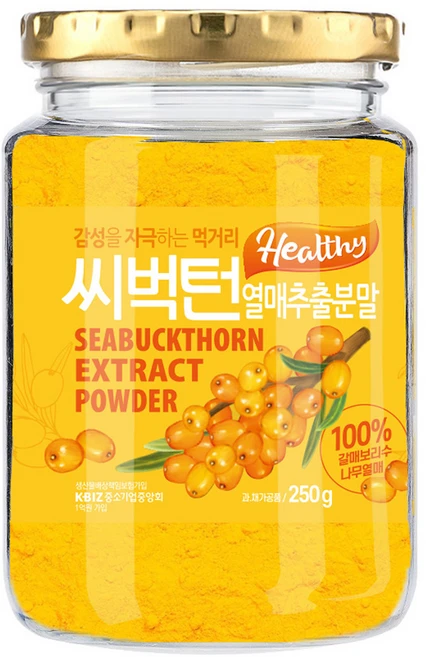 감성먹거리 비타민나무 씨벅턴 열매추출분말, 1개, 250g - 쿠팡