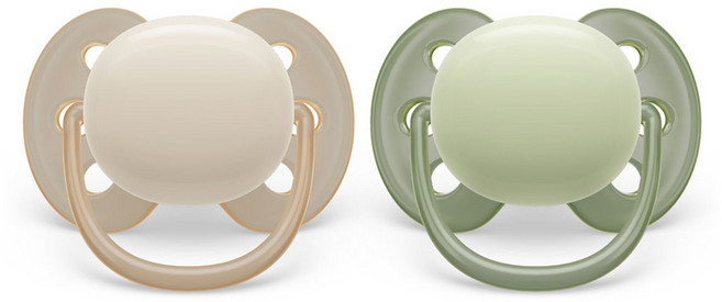 필립스아벤트 울트라 소프트 노리개젖꼭지 0-6개월 아이보리+그린, 0~6개월, 아이보리 + 그린, 1세트