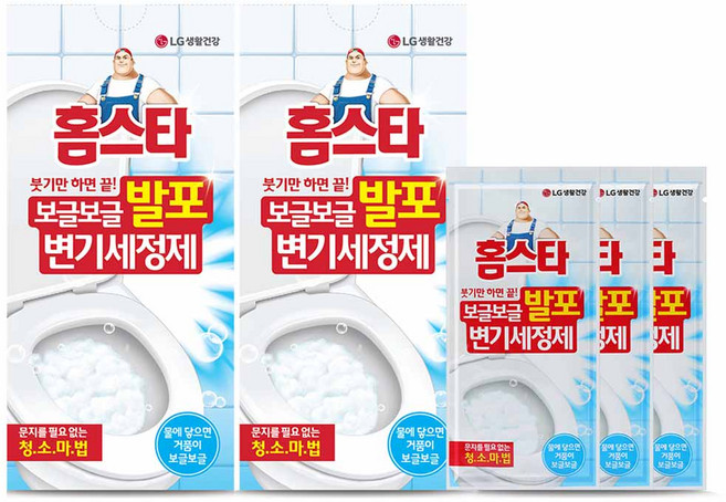 홈스타 보글보글 발포 변기 세정제, 180g, 2개