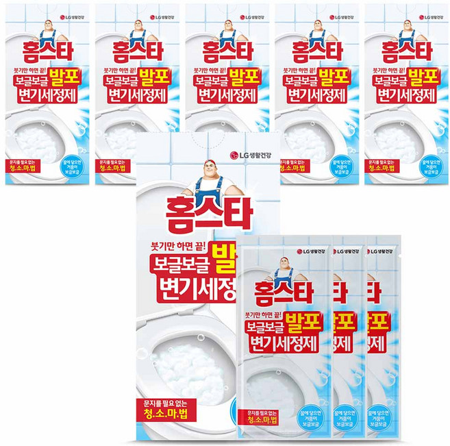홈스타 보글보글 발포 변기 세정제, 180g, 6개