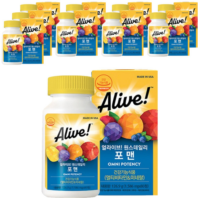 얼라이브 원스데일리 포 맨 멀티비타민, 80정, 10개